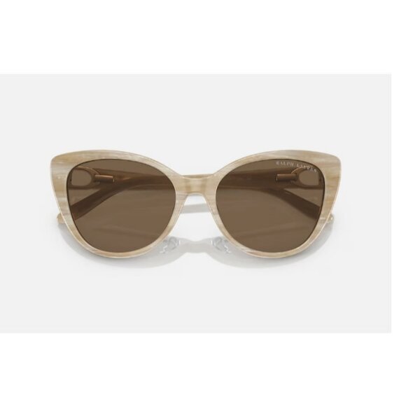 RALPH LAUREN women's cateye sunglasses + case  Beige 56mm RL8215BU - Picture 11 of 11